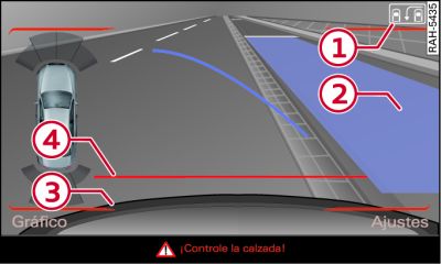 Pantalla: Superficie azul orientada al hueco para aparcar